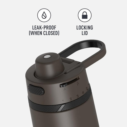 THERMOS ALTA Series by Stainless Steel Hydration Bottle, 24 Ounce, Espresso Black