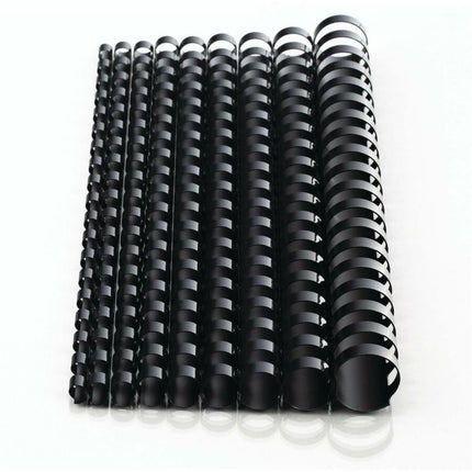 Lomos/Espiral/Canutillos/Peines de encuadernación CombBind de Mead, 9/16", capacidad para 105 hojas, negro, paquete de 125 (4000138)