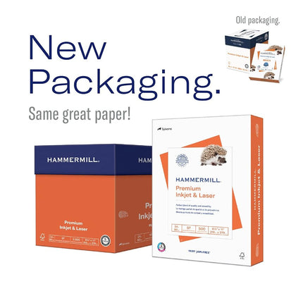 Hammermill Printer Paper, Premium Inkjet & Laser Paper 24 Lb, 8.5 x 11-1 Ream (500 Sheets) - 97 Bright, Made in the USA, 166140R