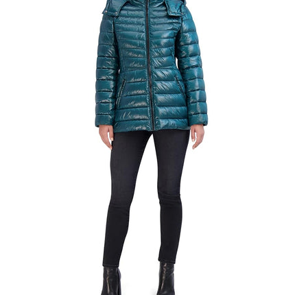 Cole Haan Doudoune Perle à Capuche Amovible Émeraude TP (8-10), Émeraude, M