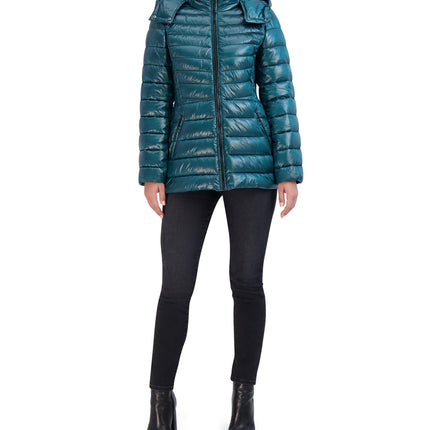 Cole Haan Pearlized Faux Down Jacket with Removabl
