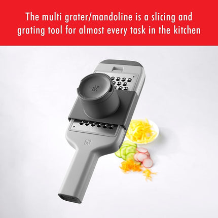 ZWILLING Z-Cut Multifunctional Grater, Mandoline, Faster Grating Technology, Zester, Rasp Grater, Slicer, Finger Guard,Grey