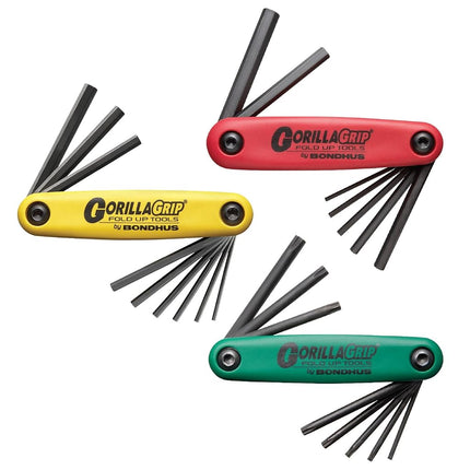 Bondhus GorillaGrip 24 Hex End Fold-Up Key 3-Piece