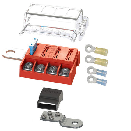 Kit de 4 circuitos para bloque de fusibles de cuchilla ST Blue Sea Systems 5024 con montaje en terminal de batería