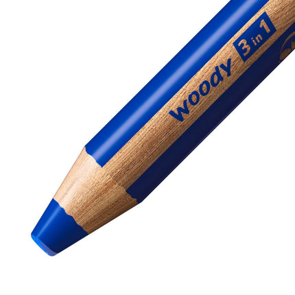 STABILO Multi-Talented Pencil woody 3 in 1 - Pack of 18 - Assorted Colors with Sharpener and Paint Brush