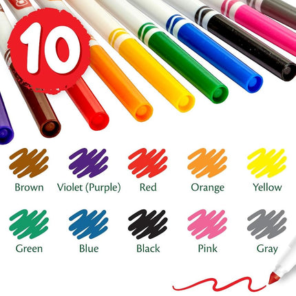 Crayola Fine Line Markers Bulk, 12 Marker Packs with 10 Colors, Multi (58-7791)