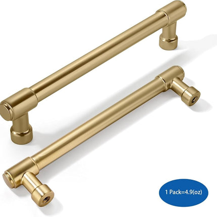 khtumeware 6 Pack 5 Inch(128mm) Champagne Bronze Kitchen Cabinet Handles Warm Brass Cabinet Pulls Gold Kitchen Cabinet Hardware for Cupboard Drawer Pulls Dresser Handle