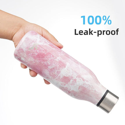 Konokyo Insulated Water Bottle with Strap,18oz Double Wall Stainless Steel Vacuum Bottles Metal Water Flask,Blossom