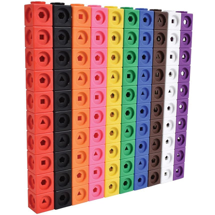 edxeducation Maths Cubes, Set of 100, 10 Colours