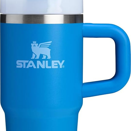 Vaso STANLEY Quencher H2.0 con asa y pajita de 414 ml | Tapa Flowstate de 3 posiciones | Compatible con portavasos para viajes | Vaso aislado de acero inoxidable | Sin BPA | Azul Celeste
