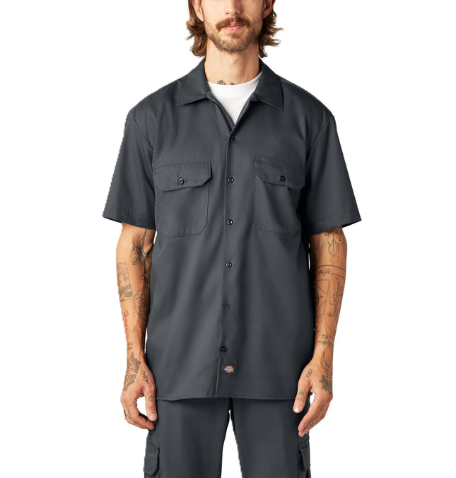Dickies Mens Flex Relaxed Fit Short Sleeve Work Sh