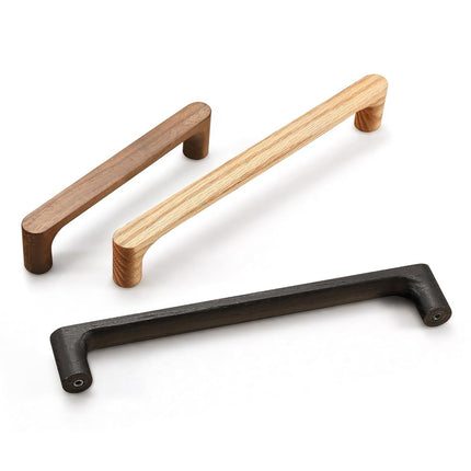 Evionlin Black Round 5 in 10 pcs Wooden Drawer Pulls Handle pulls for cabinets Kitchen Cabinet Drawer pulls Cabinet Door Pull