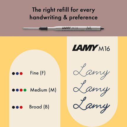 Lamy safari red - Ballpoint Pen with ergonomic grip & line width M - for pleasant long writing - made of robust ASA plastic – including large capacity refill M 16 in blue