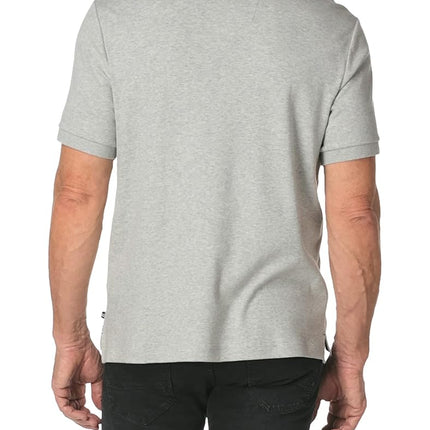 Nautica Men's Classic Fit Short Sleeve Solid Soft Cotton Polo Shirt, Grey Heather, Large Tall