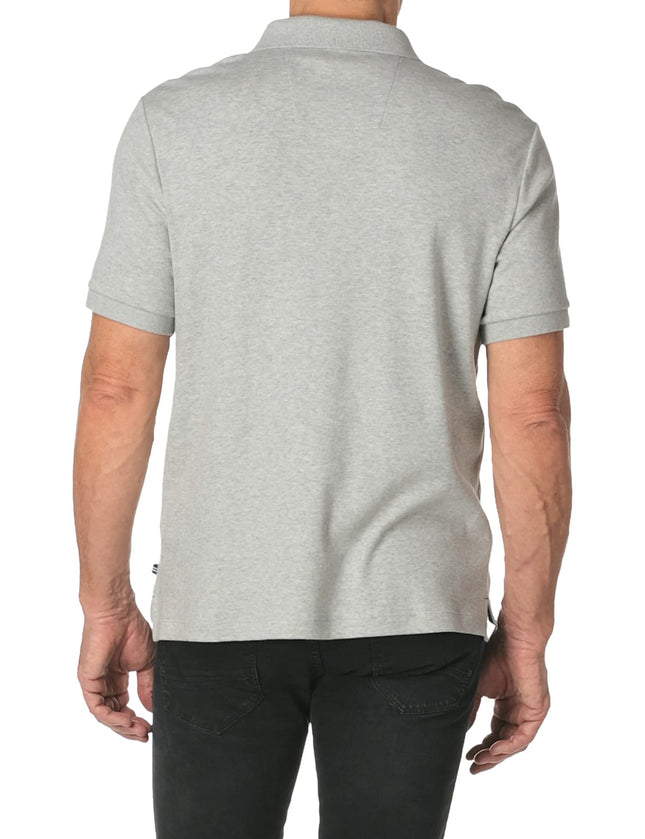Nautica Men's Classic Fit Short Sleeve Solid Soft Cotton Polo Shirt, Grey Heather, Large Tall