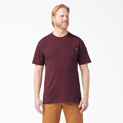 Dickies Men's Short Sleeve Heavyweight Crew Neck Tee, Burgundy, 2X
