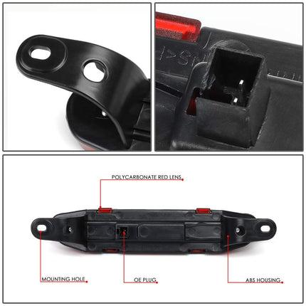 DNA MOTORING 3BL-CHA06-LED-RD Red Lens LED High Mount 3rd Third Brake Light [Compatible with 06-10 Dodge Charger]
