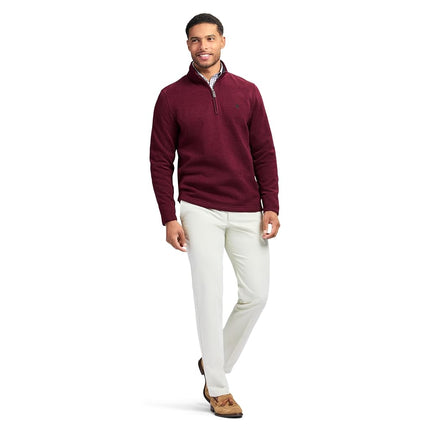 Izod Men's Thermosoft Quarter Zip Sweater Fleece Pullover, Velvet Maroon Red, XX-Large
