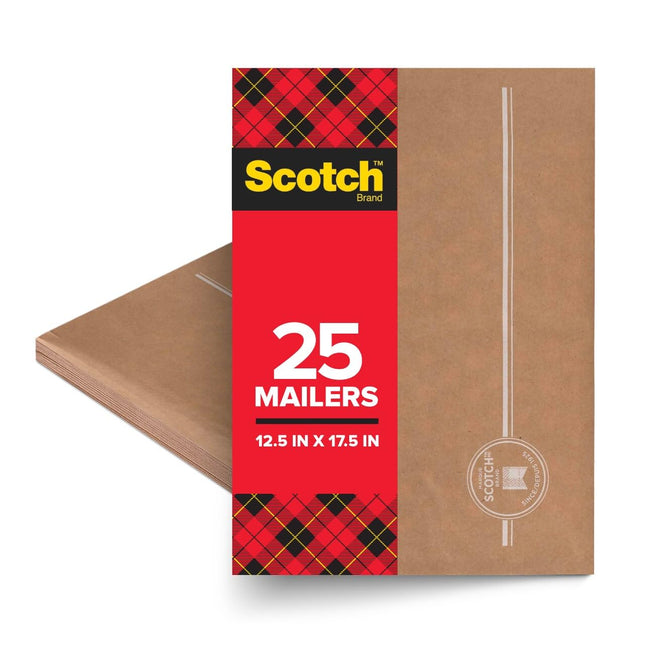 Scotch Curbside Recyclable Padded Mailers, 25 Pack