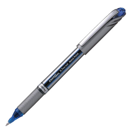 Pentel BL27 Energel Plus Roller Ball Pen, 0.7mm Tip, Blue ink (Pack of 12)