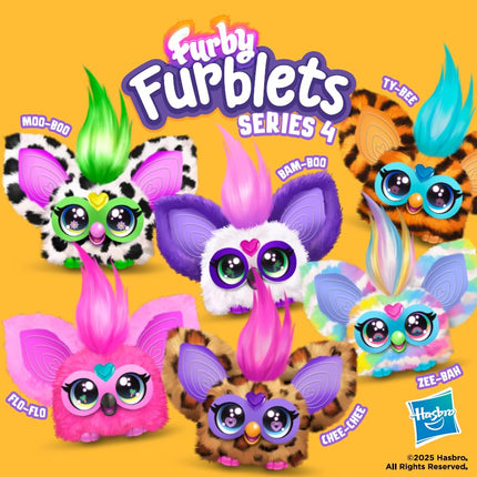 Furby Furblets - Series 4 Collectible - Zee-Bah Zebra Mini Plush Toy, Regenbogen