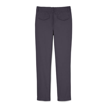 French Toast Girls' Pull-On Straight Fit Twill Pant, Heather Gray, 14
