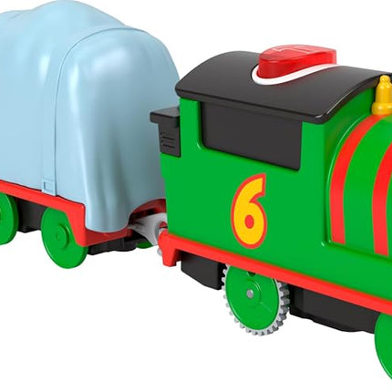 Thomas & Friends Motorized Toy Train Talking Percy Battery-Powered Engine with Sounds & Phrases for Pretend Play Preschool Kids Ages 3+ Years