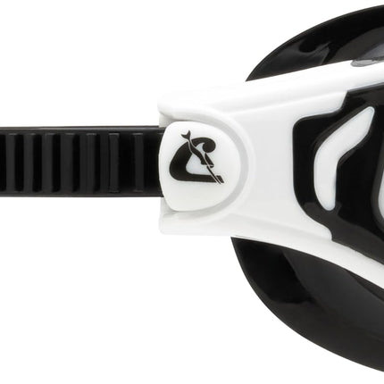 CRESSI Vortex Swimming Goggles - Anti-Fog Scratch-Resistant Swim Goggles - Flexible Nose Bridge for Adult Use - Watertight Seal for Open Water Swimming - Black/White Smoked Lens