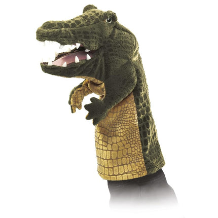 Folkmanis Puppets Crocodile Stage Puppet, Green/Br