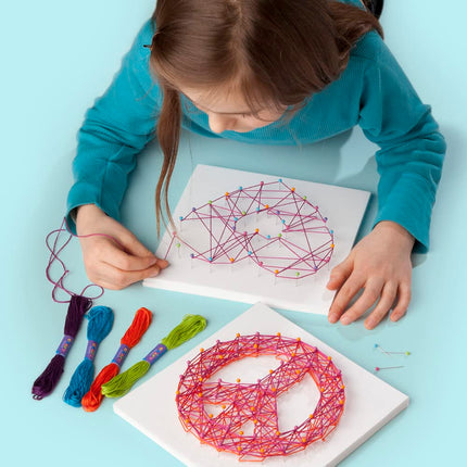 Craft-tastic DIY String Art – Award-Winning Craft Kit for Kids – Everything Included for 3 Fun Arts & Crafts Projects – Peace Sign Series (CTE40)