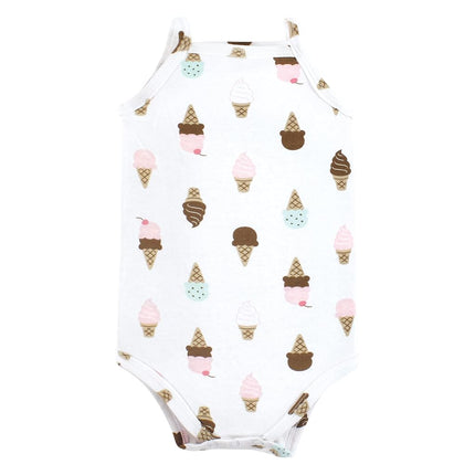 Lot de 3 bodys sans manches en coton pour bébé unisexe Hudson Baby, motif camion de glaces, 3-6 mois