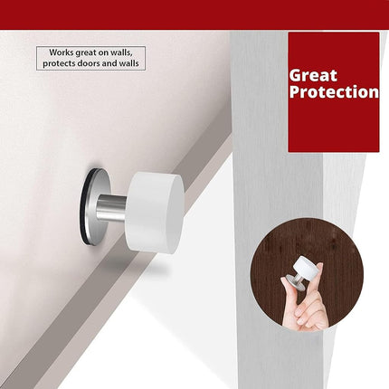 THYBDB Door Stoppers Wall Protector, 2pcs Wall Protectors from Door Knobs, Rubber Door Stop with Self Strong Adhesive, Door Bumpers for Home & Office Use（White Door Stopper）