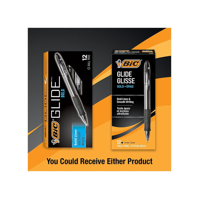 BIC VLGB11BK Stylo bille rétractable Velocity, encre noire, 1,6 mm, pointe large, douzaine