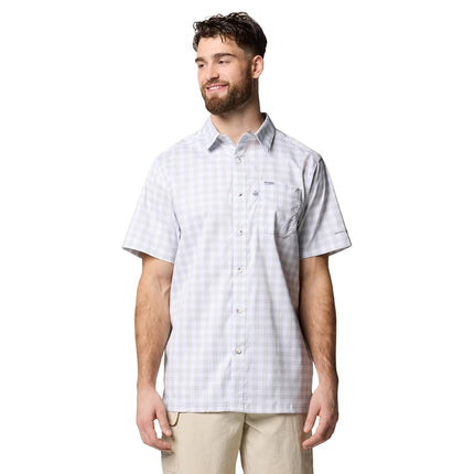 Columbia Men's Super Slack Tide™ Camp Shirt, Cool Grey Palaka Grid, Medium