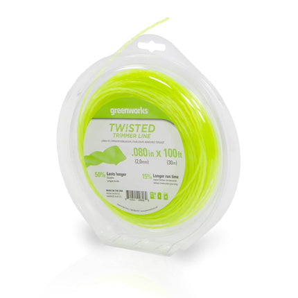 Greenworks 0.080" 100-Foot Twisted String Trimmer Line
