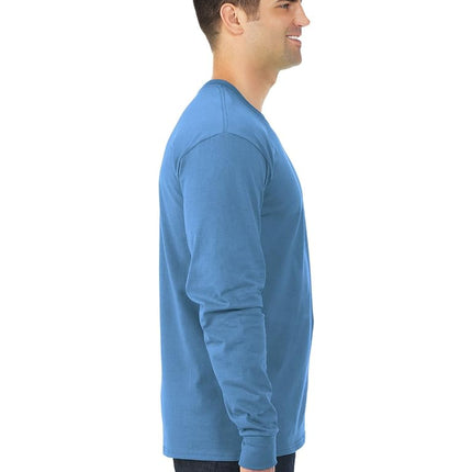 Fruit of The Loom Adult HD Cotton Long Sleeve Crew T-Shirt, 2XL, Classic Pink
