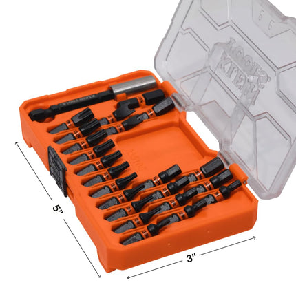 Klein Tools 33510S Security Bit Set, 23-Piece, Slim ProFlex Impact Bit Set, Security TORX Drill Bits, MODbox Compatible, Tamperproof Bits, Professional Tool Kit