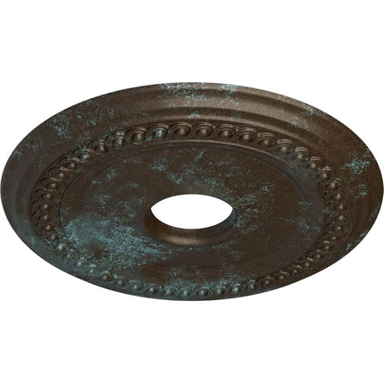 18 5/8"OD 4"ID x 1 1/8"P Classic Ceiling Medallion (Fits Canopies up to 12 3/4"), Hand-Painted Bronze Blue Patina