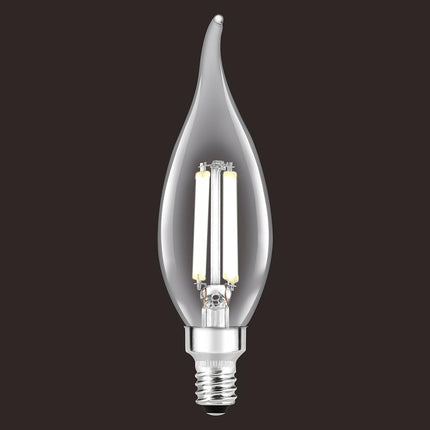Ampoule à filament DEL clair SYLVANIA B10, 5,5 W, gradable, 500 LM, culot moyen, 5 000 K, lumière du jour - Paquet de 4 (42255)