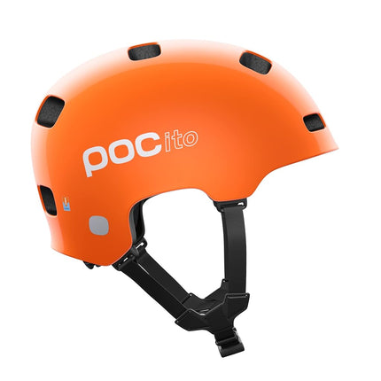 POC POCito Crane MIPS – Kids’ Bike Helmet with MIPS Evolve Protection, Tough PC Shell, Fluorescent Colours, Reflective Details and 360° Adjustable Fit