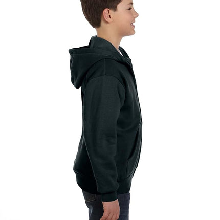 Hanes Boys' Eco Smart Zip Hoodie, Black, Small