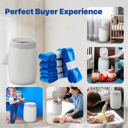 Nappy Bin Refills, 7.5m Extra-Long Diaper Pail Bags Compatible with Tommee Tippee Twist & Click and Sangenic TEC Bins, Multi-Layer Odour-Blocking Refill Liners for Nappy Disposal (6Packs)