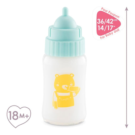 Corolle Mon Grand Poupon 9000141030 Milk Bottle with Sound, Milk Bottle with Disappearing Milk, 3 Baby Sounds, 13 cm, Suitable for Children from 3 Years