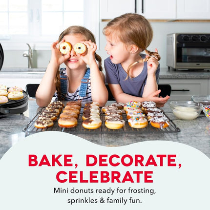 DASH MultiMaker Treat Maker System, Mini Donuts, Heart Shaped Waffle, Mini Cupcakes - Aqua