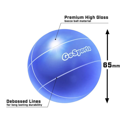 GoSports 65mm Travel Size Mini Bocce Game Set with 8 Balls, Pallino, Tote Bag and Measuring Rope