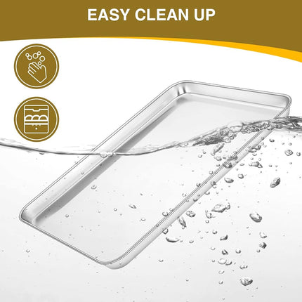 Wildone Baking Sheet with Cooling Rack Set, Set of 6 (3 Sheets + 3 Racks), Stainless Steel Cookie Sheet Baking Pan with Cooling Rack, Non Toxic & Heavy Duty & Easy Clean 16 * 12 * 9 Silver