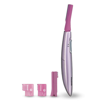 Tondeuse faciale PANASONIC pour femme ES2113PC, avec tête pivotante et accessoires tondeuse à sourcils, utilisation à sec, fonctionne sur piles