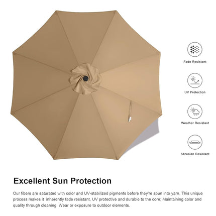 ABCCANOPY 9FT Outdoor Patio Umbrella, 8 Ribs Table Umbrella for Easy Set Up, Suitable for Garden, Lawn, Deck & Backyard (Green)