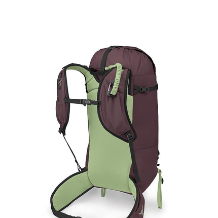 Osprey Firn 28L Ski and Snowboard Backpack, Elderberry Purple/Peppermint Green, Medium/Large
