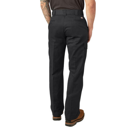 Dickies Men's Relaxed Fit Straight Leg Cargo Work Pant, Black, 38x30